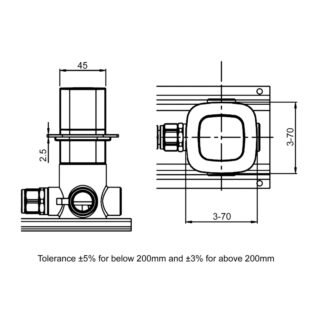 RAK Petit Square 1 Outlet Concealed Shower Valve - Image 2