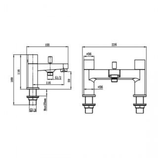 RAK Petit Round Bath Shower Mixer Tap - 2 TH - Image 2