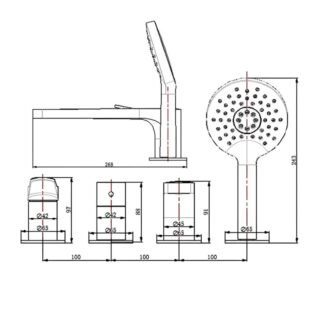 RAK Petit Round Bath Shower Mixer Tap - 4 TH - Image 2