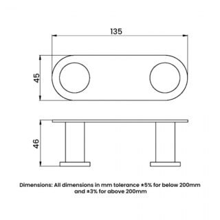 RAK Petit Round Double Robe Hook - Image 2