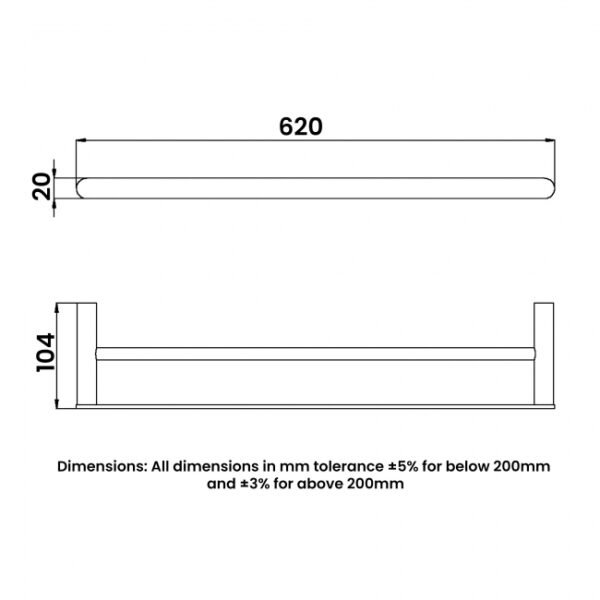 RAK Petit Round Double Towel Rail - Image 3