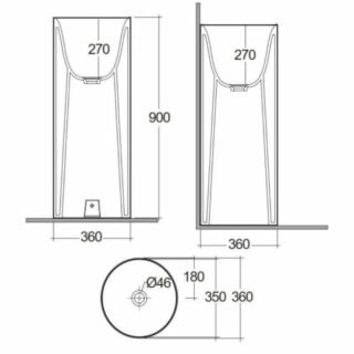 Rak Petit Round Freestanding Wash Basin - Alpine White - No TH - Image 3