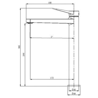RAK Petit Round Tall Basin Mixer Tap - 1 TH - Image 2