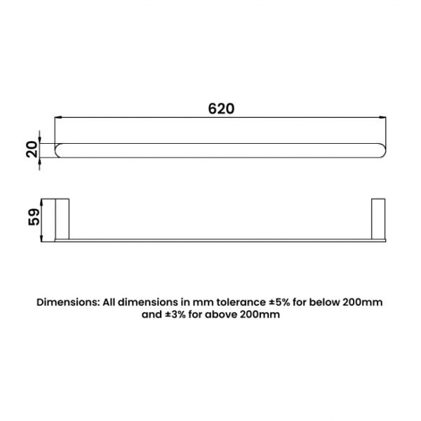 RAK Petit Round Single Towel Rail - Image 3