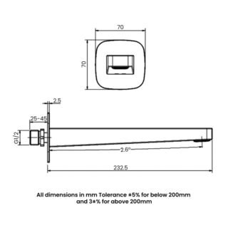 RAK Petit Square Bath Spout - Image 2