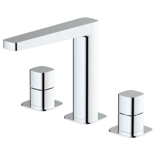 RAK Petit Square Deck Mounted Basin Mixer Tap - 3 TH