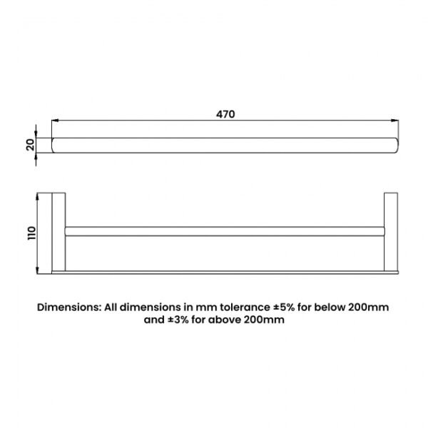 RAK Petit Square Double Towel Rail - Image 2