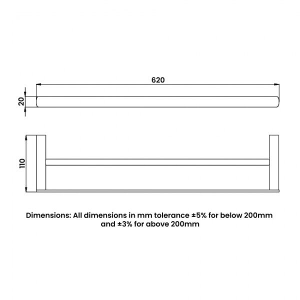 RAK Petit Square Double Towel Rail - Image 3