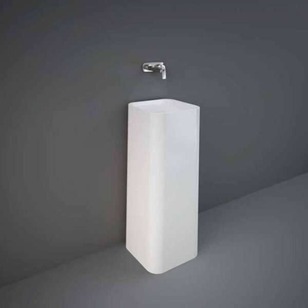 Rak Petit Square Freestanding Wash Basin - Alpine White - No TH