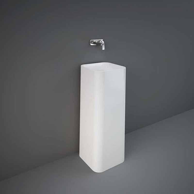Rak Petit Square Freestanding Wash Basin - Alpine White - No TH