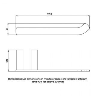 RAK Petit Square Toilet Roll Holder - 203mm Wide - Image 2