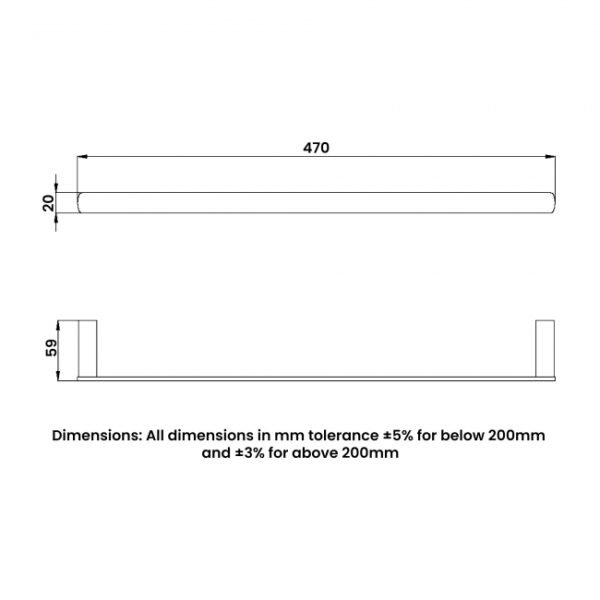 RAK Petit Square Single Towel Rail - Image 2