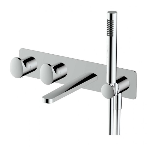 RAK Portofino 2 Outlet Thermostatic Concealed Shower Valve With Handset And Bath Spout