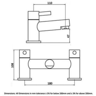 RAK Prima Bath Filler Tap - 2 TH - Chrome - Image 2