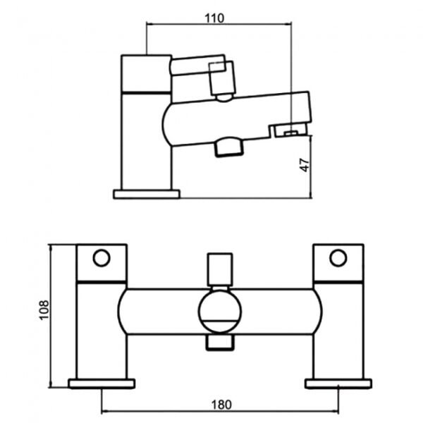 RAK Prima Bath Shower Mixer Tap - 2 TH - Chrome - Image 2