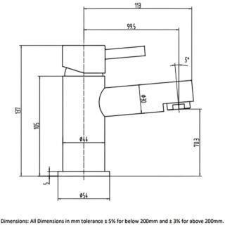 RAK Prima Mini Mono Basin Mixer Tap With Waste - 1 TH - Chrome - Image 2
