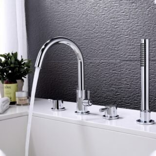 RAK Prima-Tech Bath Shower Mixer Tap - 4 TH - Chrome - Image 2