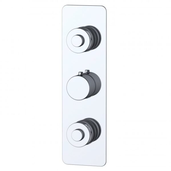 RAK Prima Tech 2 Outlet Vertical Thermostatic Concealed Shower Valve - Chrome