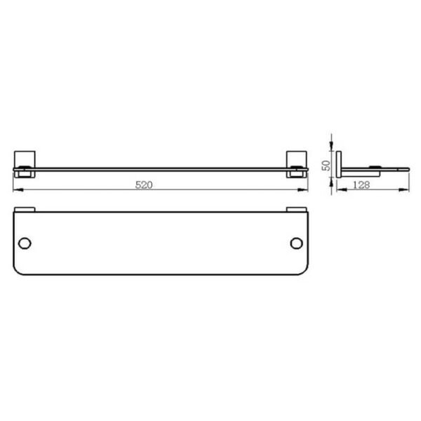 RAK Resort Glass Shelf - Chrome - Image 2