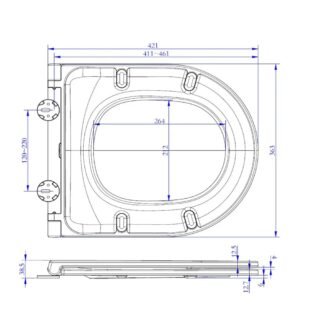 RAK Resort Mini Soft Close Toilet Seat - White - Image 2