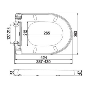 RAK Resort Mini Soft Close Toilet Seat With Single Button- White - Image 2