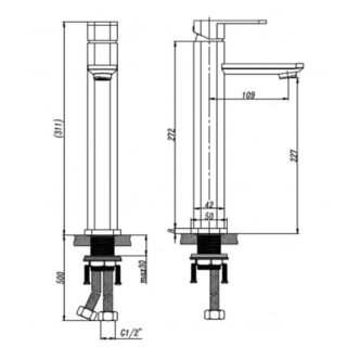 RAK Resort Tall Basin Mixer Tap - 1 TH - Chrome - Image 3