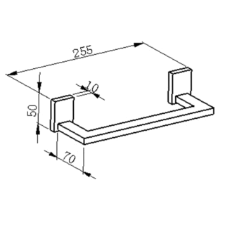 RAK Resort Towel Rail - 255mm Wide - Chrome - Image 2