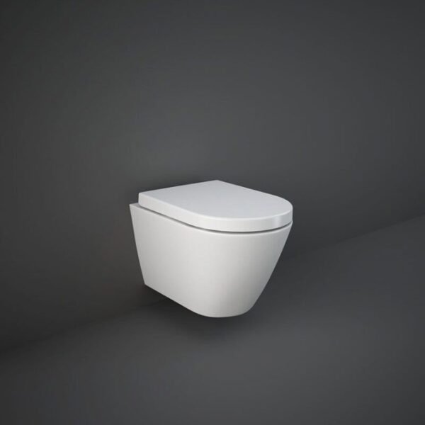 Rak Resort Rimless Wall Hung Toilet Hidden Fixations With Seat - White
