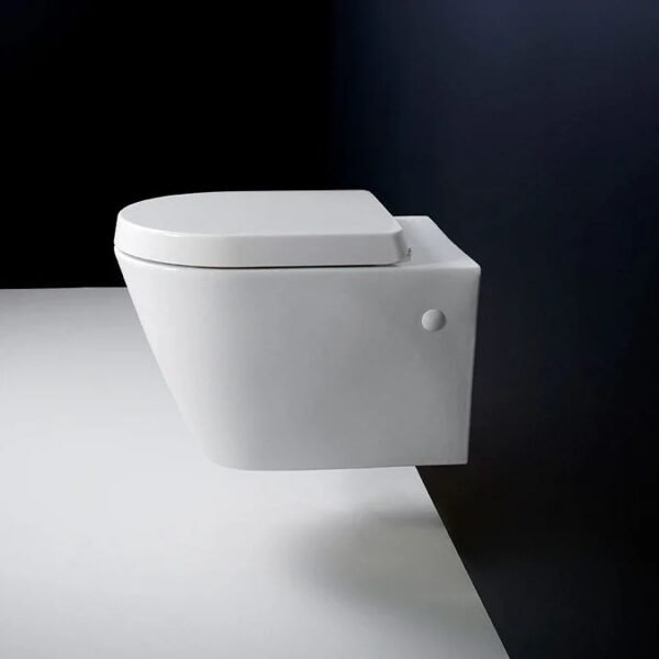 Rak Resort Rimless Wall Hung Toilet With Seat - White - Image 4