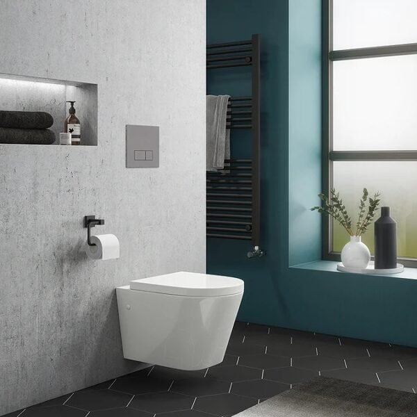 Rak Resort Rimless Wall Hung Toilet With Seat - White - Image 6