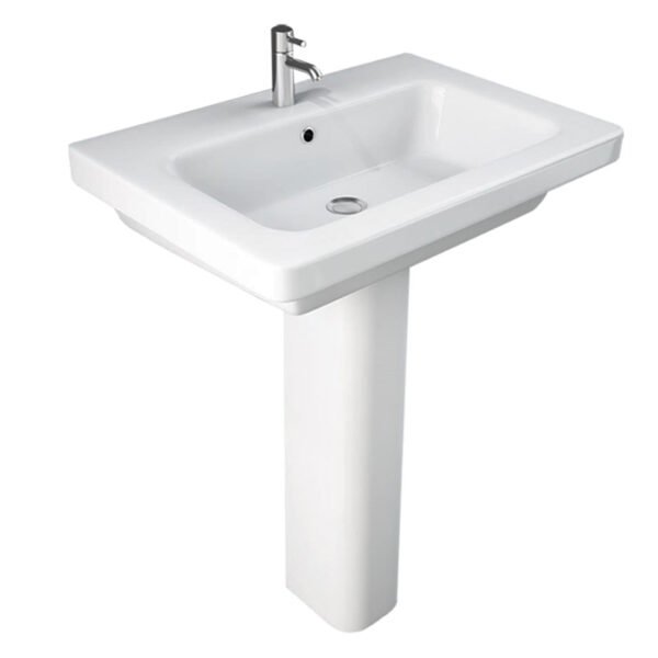 Rak Resort Wash Basin With Full Pedestal - Alpine White