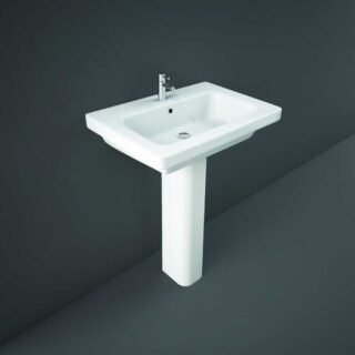 Rak Resort Wash Basin With Full Pedestal - Alpine White - Image 4