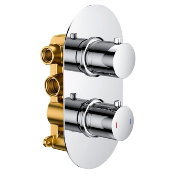Rak 2 Outlet 2 Handle Round Thermostatic Concealed Shower Valve