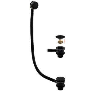 Rak Round Bath Clicker Waste - Matt Black