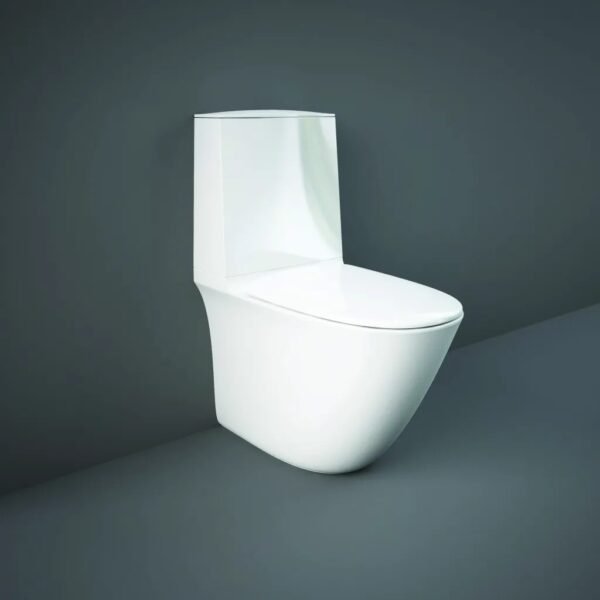 RAK Sensation Rimless Back To Wall Close Coupled Toilet With Touchless Flush Cistern And Soft Close Seat - Alpine White