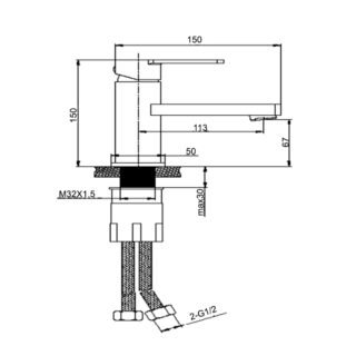 RAK Series 600 Mono Basin Mixer Tap - 1 TH - Chrome - Image 4