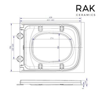 RAK Series 600 Slim Sandwich Soft Close Toilet Seat - White - Image 2