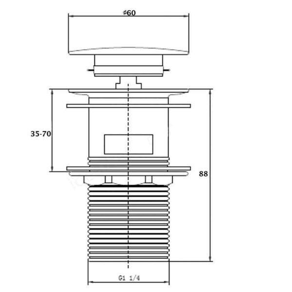Rak Slotted Click Clack Basin Waste - Image 2