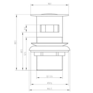 RAK Central Slotted Click Clack Basin Waste - Chrome - Image 2