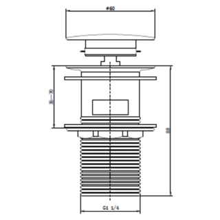 Rak Slotted Porcelain Click Clack Basin Waste - White - Image 2