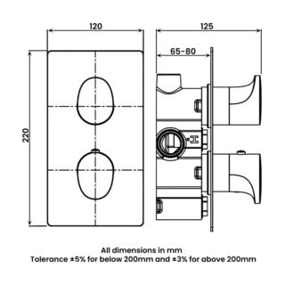 RAK Sorrento 2 Outlet Thermostatic Concealed Shower Valve - Image 2