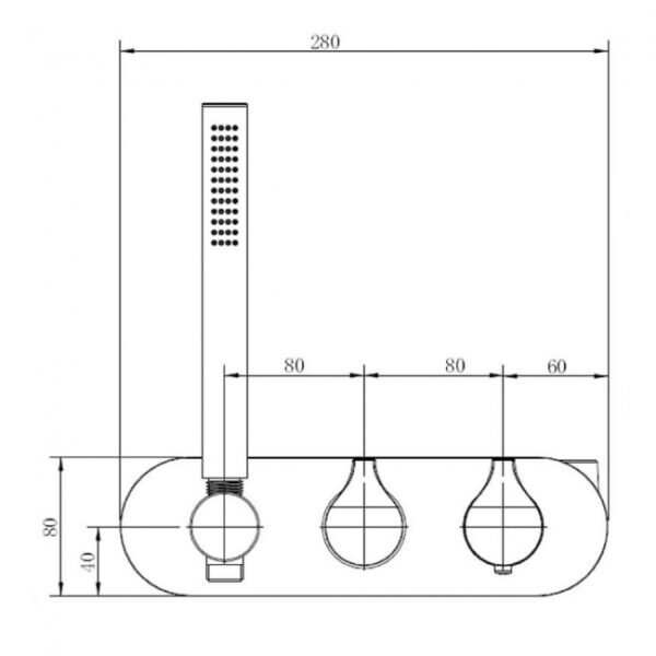 RAK Sorrento 2 Outlet Thermostatic Concealed Shower Valve With Shower Handset - Image 2