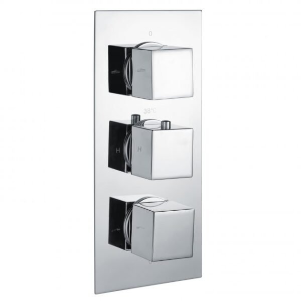 Rak 2 Outlet 3 Handle Square Thermostatic Concealed Shower Valve