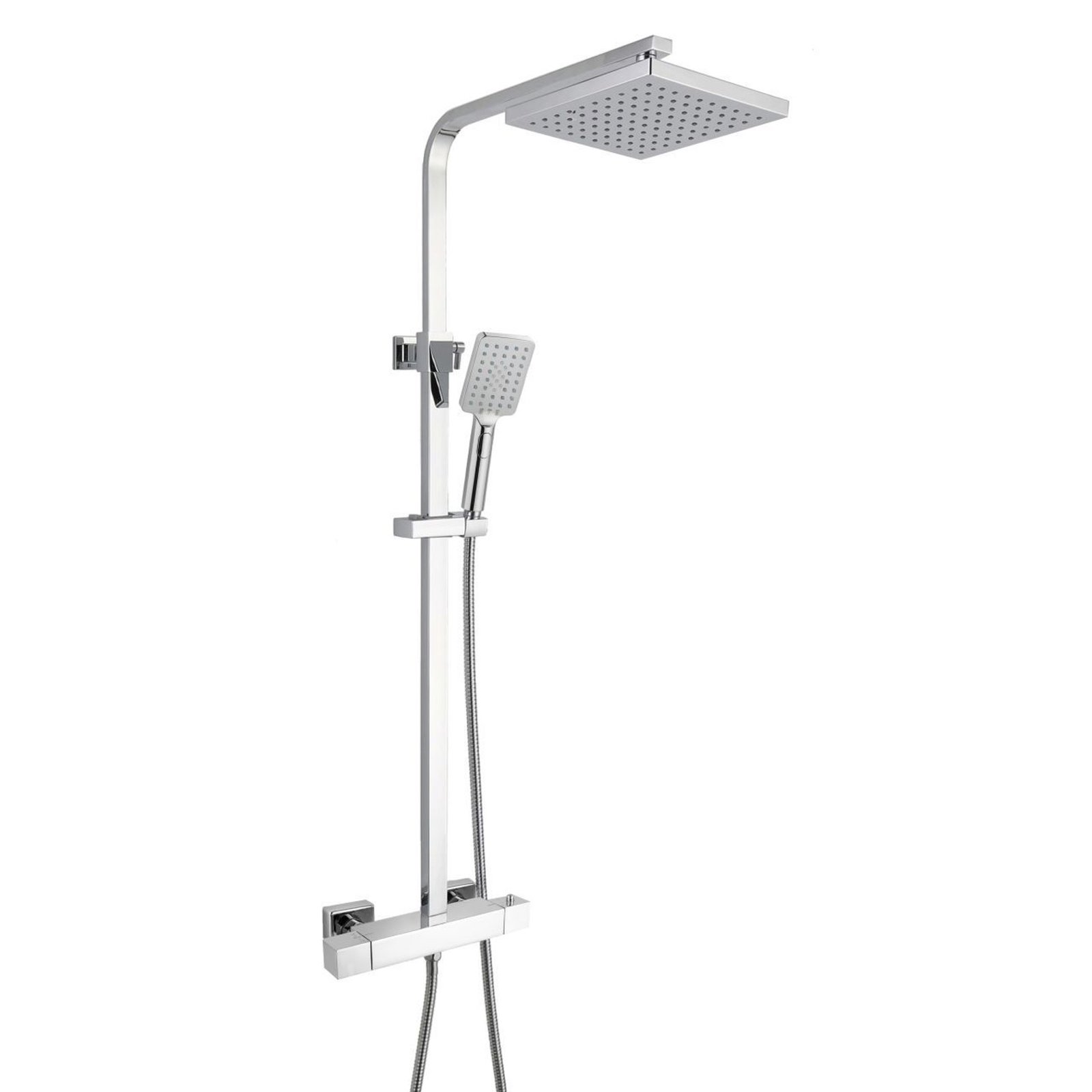 RAK Cool Touch Square Thermostatic Exposed Shower Kit - Chrome
