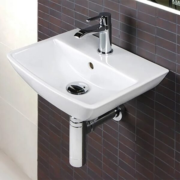 Rak Summit Wall Hung Basin - 400mm Wide - White - 1 TH - Image 2