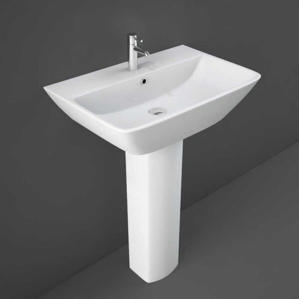 Rak Summit Basin With full Pedestal - 500mm Wide - White - 1 TH - Image 2