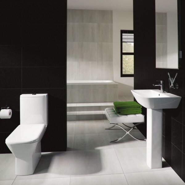 Rak Summit Basin With full Pedestal - 600mm Wide - White - 1 TH - Image 2