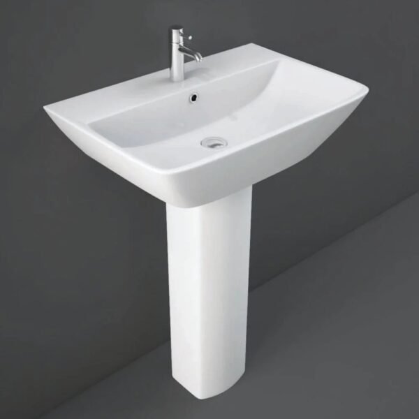 Rak Summit Basin With full Pedestal - 600mm Wide - White - 1 TH
