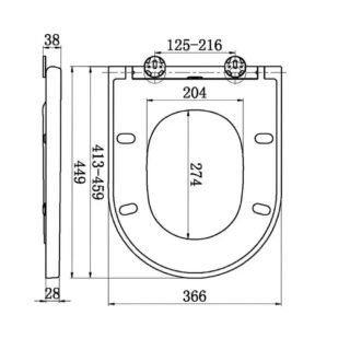RAK Tonique Soft Close Toilet Seat - White - Image 2