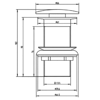 Rak Unslotted Click Clack Basin Waste - Chrome - Image 2